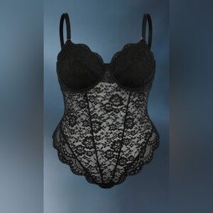 Elegant Black Lace Bodysuit